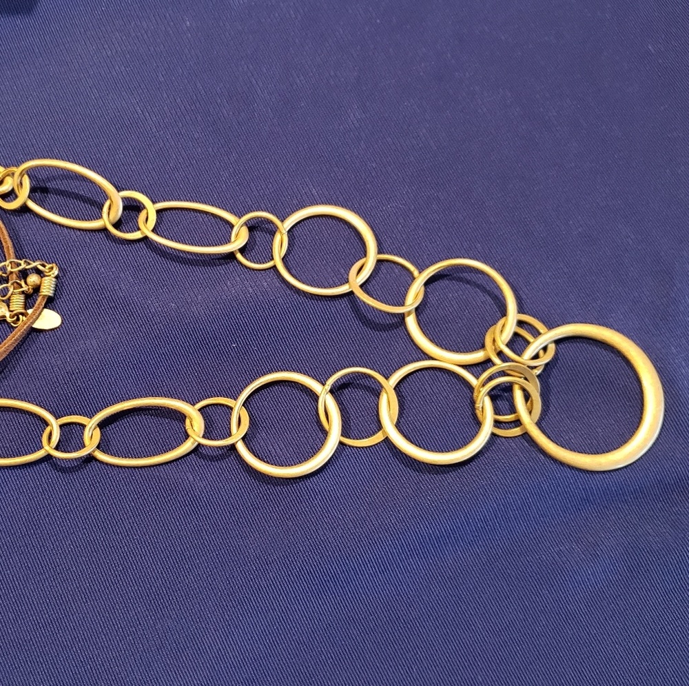Lia Sophia brushed gold adjustable necklace
